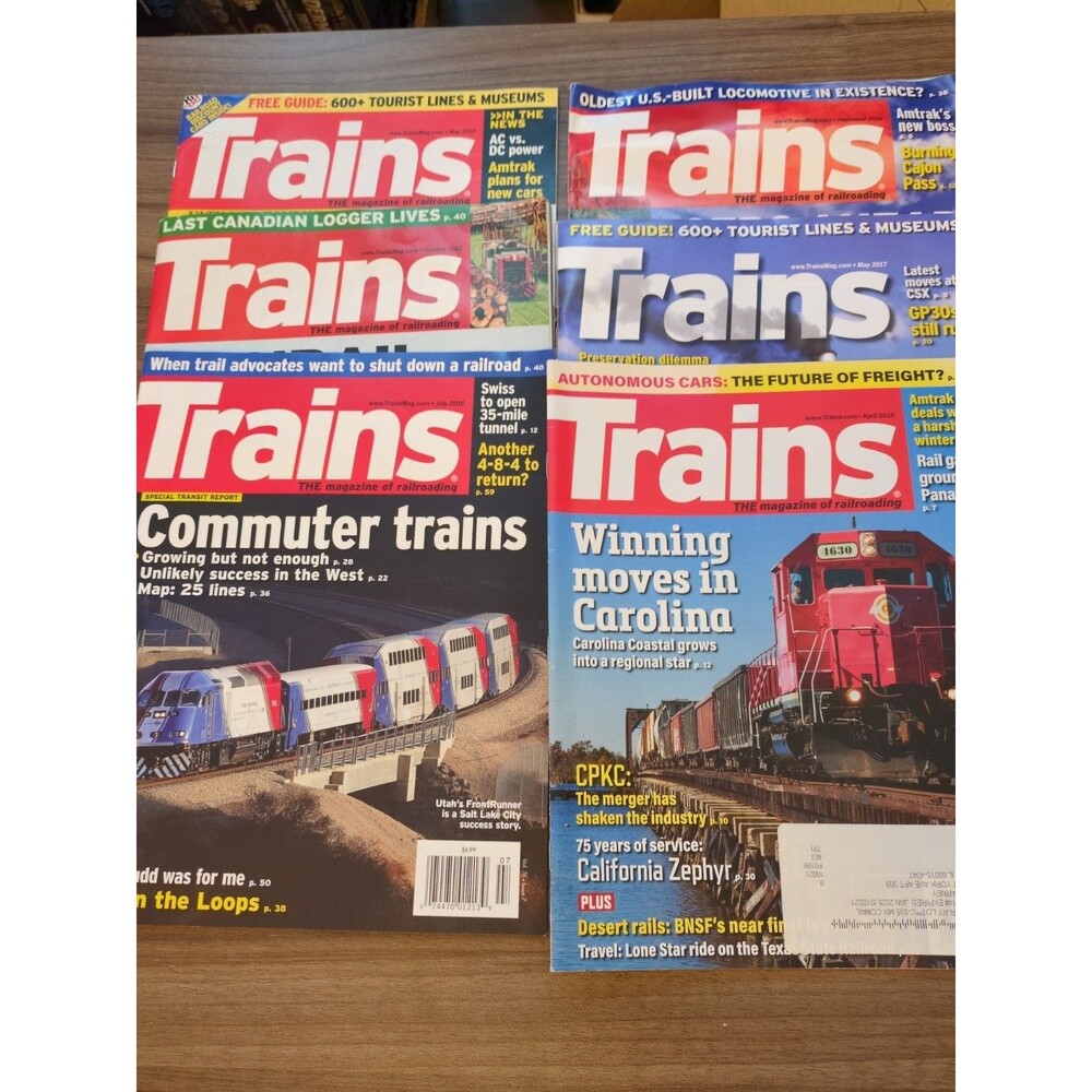 (6) Trains The Magazine Of Railroading Magazines
